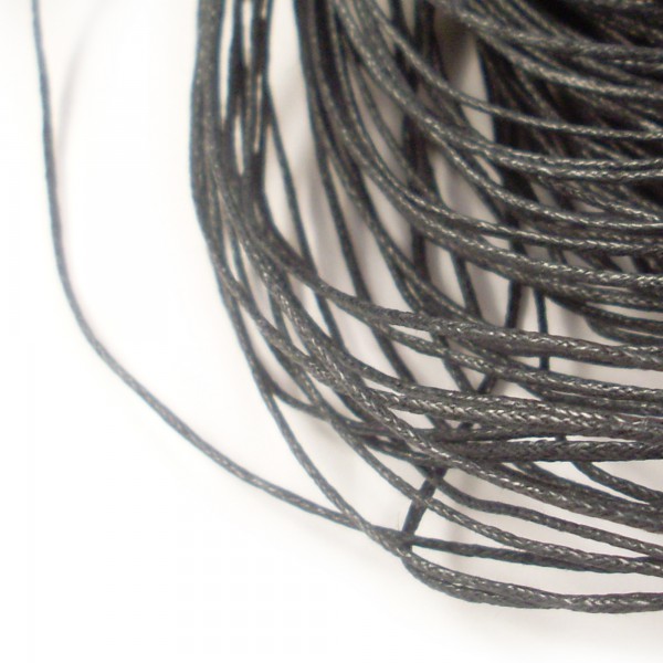 2m Wachsband 1mm (0,50€ pro m) schwarz Wachsschnur Schmuck Band Baumwolle cord