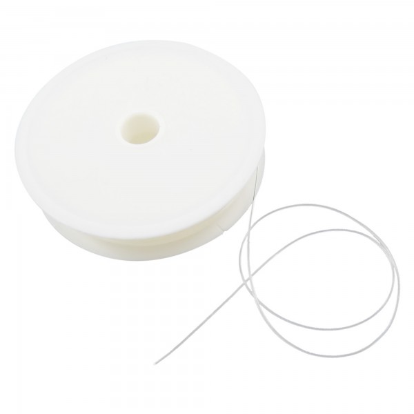 10m Silikon Band 0,4mm (0,23€ pro m) Gummi elastisch Schnur weiß Silikondraht