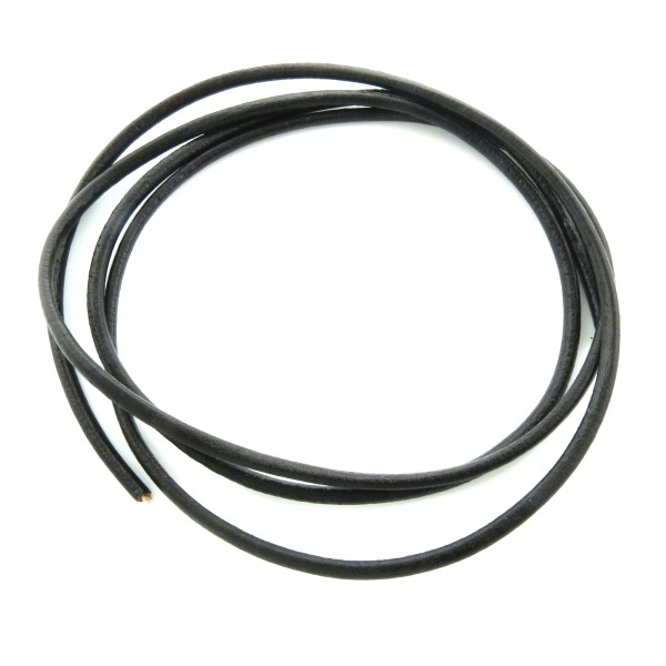 1m Lederband 3mm (1,98€ pro m) schwarz echt rundes Leder Schmuckband Lederschnur