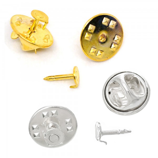 10 Ansteck Pin Rohlinge Klebefläche 4,5mm Brosche Krawattennadel Nadel verzieren