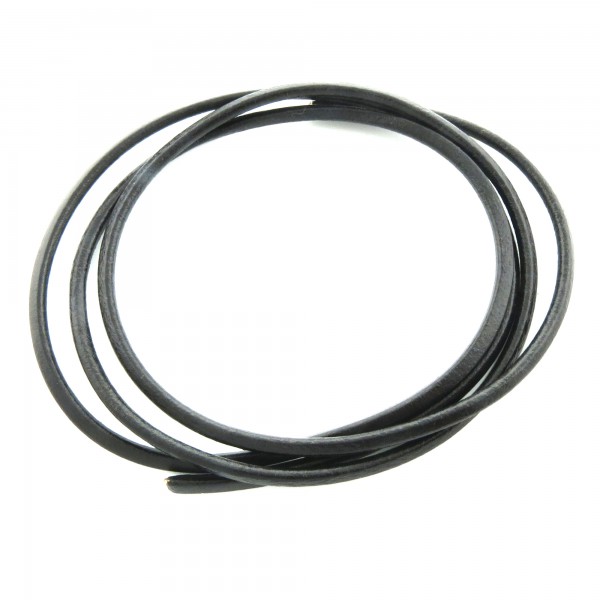 1m Lederband 4mm (2,48€ pro m) schwarz rundes echtes Leder Rundleder Schmuckband