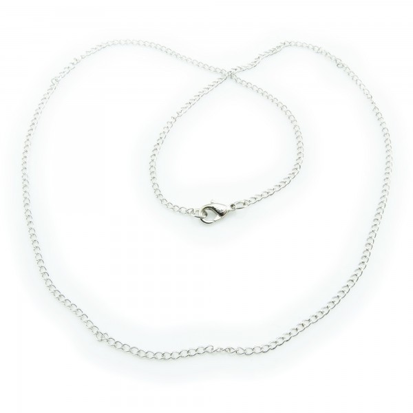 Ösen Kette 2,5 x 2mm x 46cm antiksilber Karabiner Halskette Ösenkette schlicht