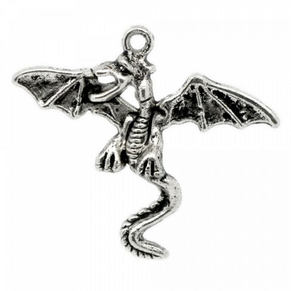 Anhänger Drache 28-52mm silber bronze Dragon Frieden chinesisch Gothic wikinger