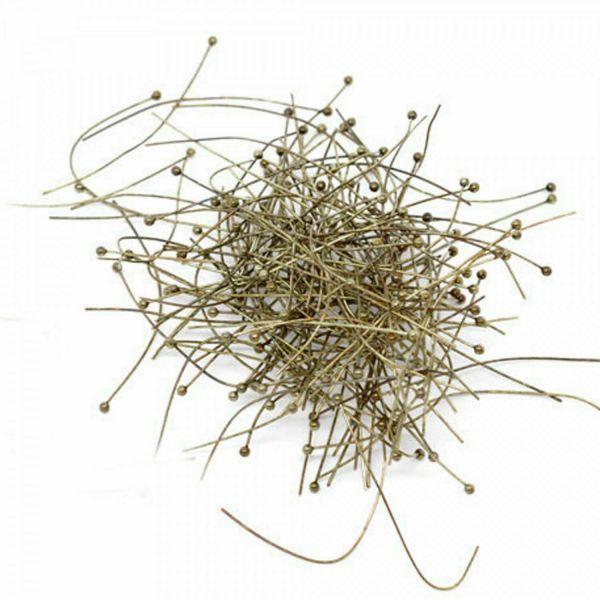 50 Kopfstifte mit Rundkopf 50 x 0,5 x 2 mm silber kupfer bronze gold Rundstifte