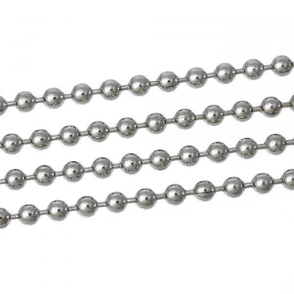 1m Kugelkette 3,2mm (2,48â‚¬ pro m) antiksilber Kugel Ball Gliederkette Verbinder