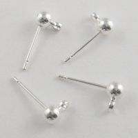 10 Kugel Ohrstecker 4x15,5mm Ohrring Rohling Öse silber gold Bacabella Stecker 10 Kugel Ohrstecker 4x15,5mm Ohrring Rohling Öse silber gold Bacabella Stecker