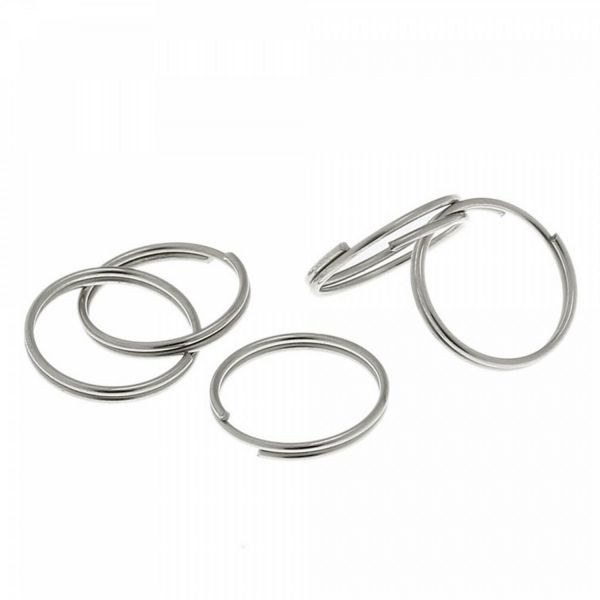 50 Spaltringe 12mm silber bronze Schlüsselringe Spiralringe Doppelring doppelt