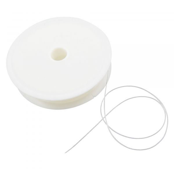 10m Silikon Band 0,4mm (0,23â‚¬ pro m) Gummi elastisch Schnur weiß Silikondraht