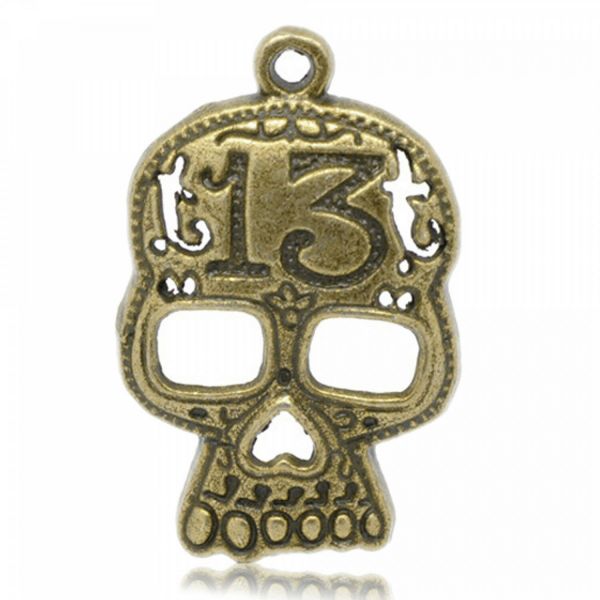 Anhänger XL 31-42mm Totenkopf Skull Skelett Hand Gothic silber bronze Schmuck