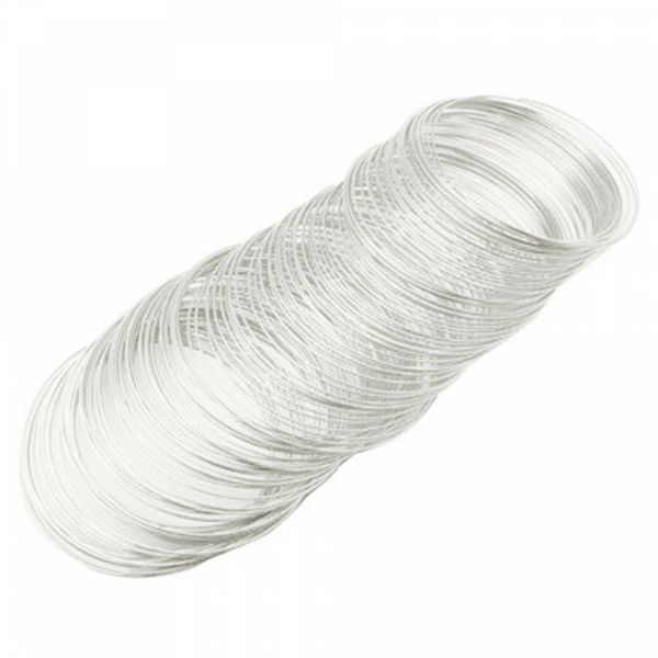 10/100 Windungen Spiraldraht 55mm 0,5mm silber gold Memory Wire Erinnerung Stahl