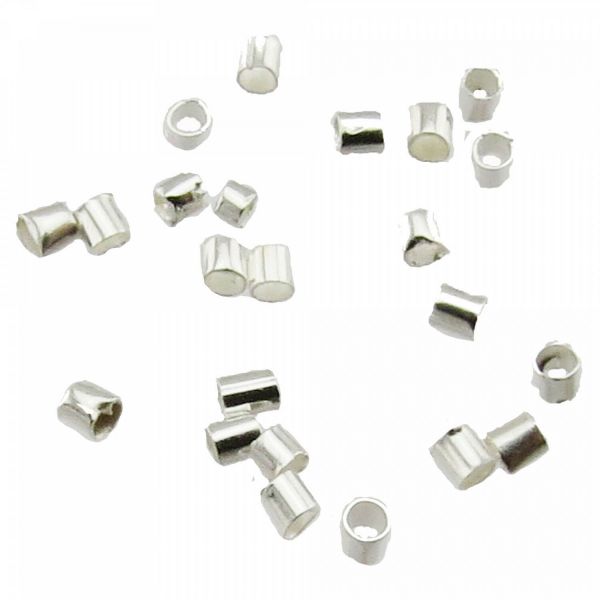 500 Quetschröhrchen 1,1 x 1,5mm silber Quetschperlen Crimps Quetschies Spacer