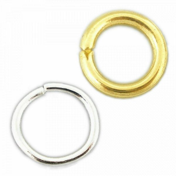 10 Biegeringe 1,5mm x 8mm offen silber gold Binderinge Verbinder Ösen Bindeösen