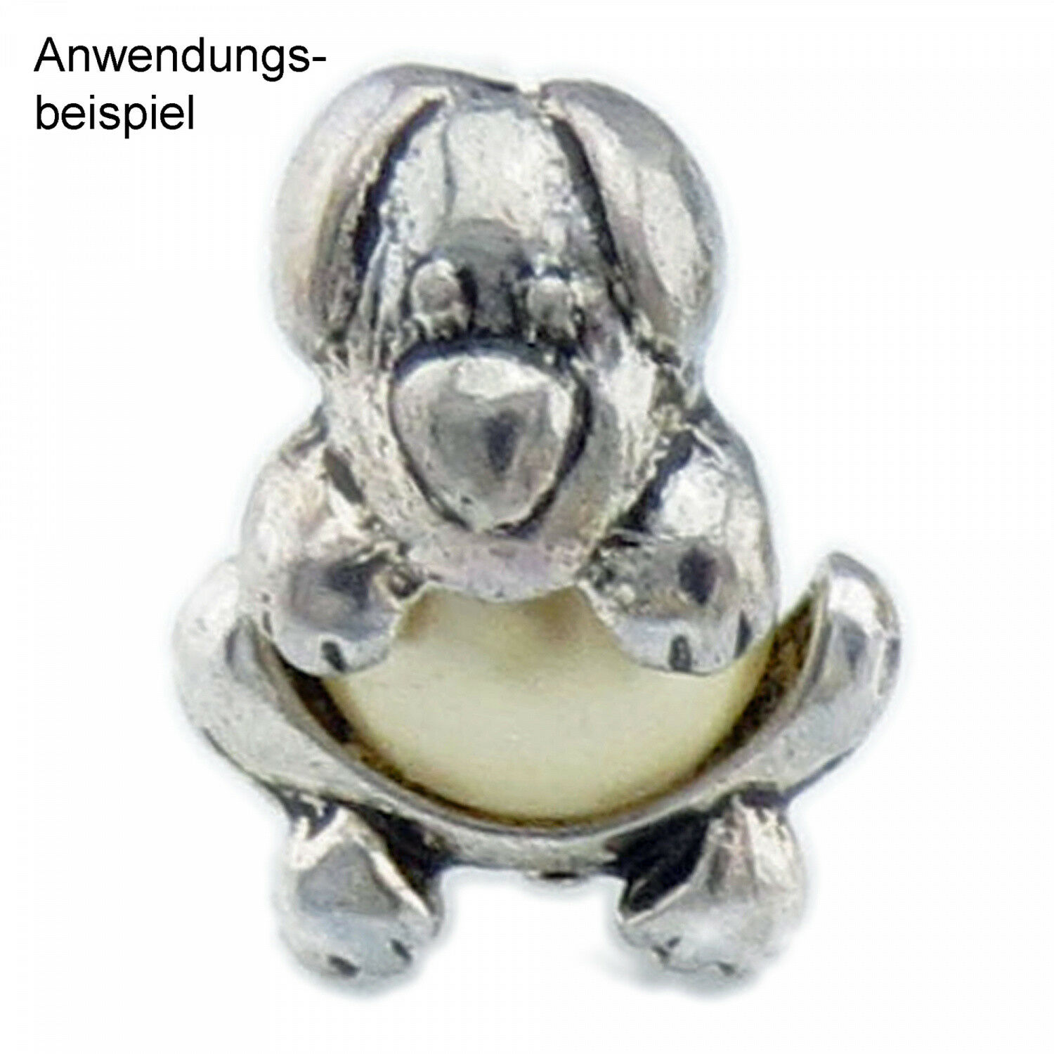 1/4x Perlenkappe Tier Aufsatz Perlen Zierkappen Frosch Teddy Hund Fisch