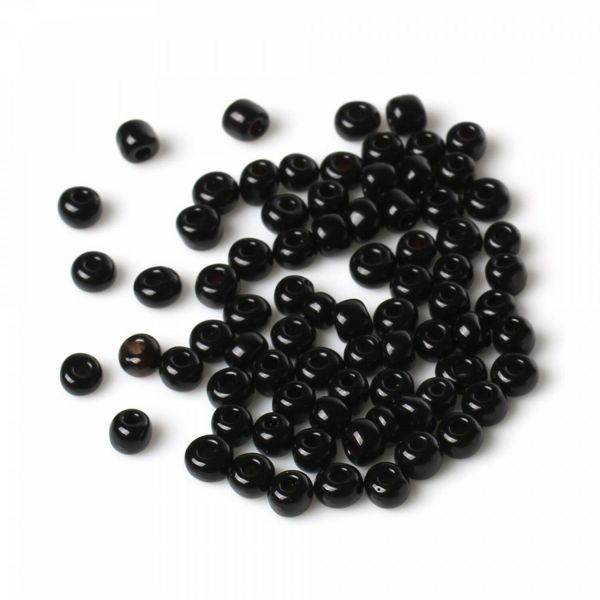 100g ca. 1170 Rocailles (3,94€ pro 100g) 4x3mm schwarz Keramik Beads Saatperlen