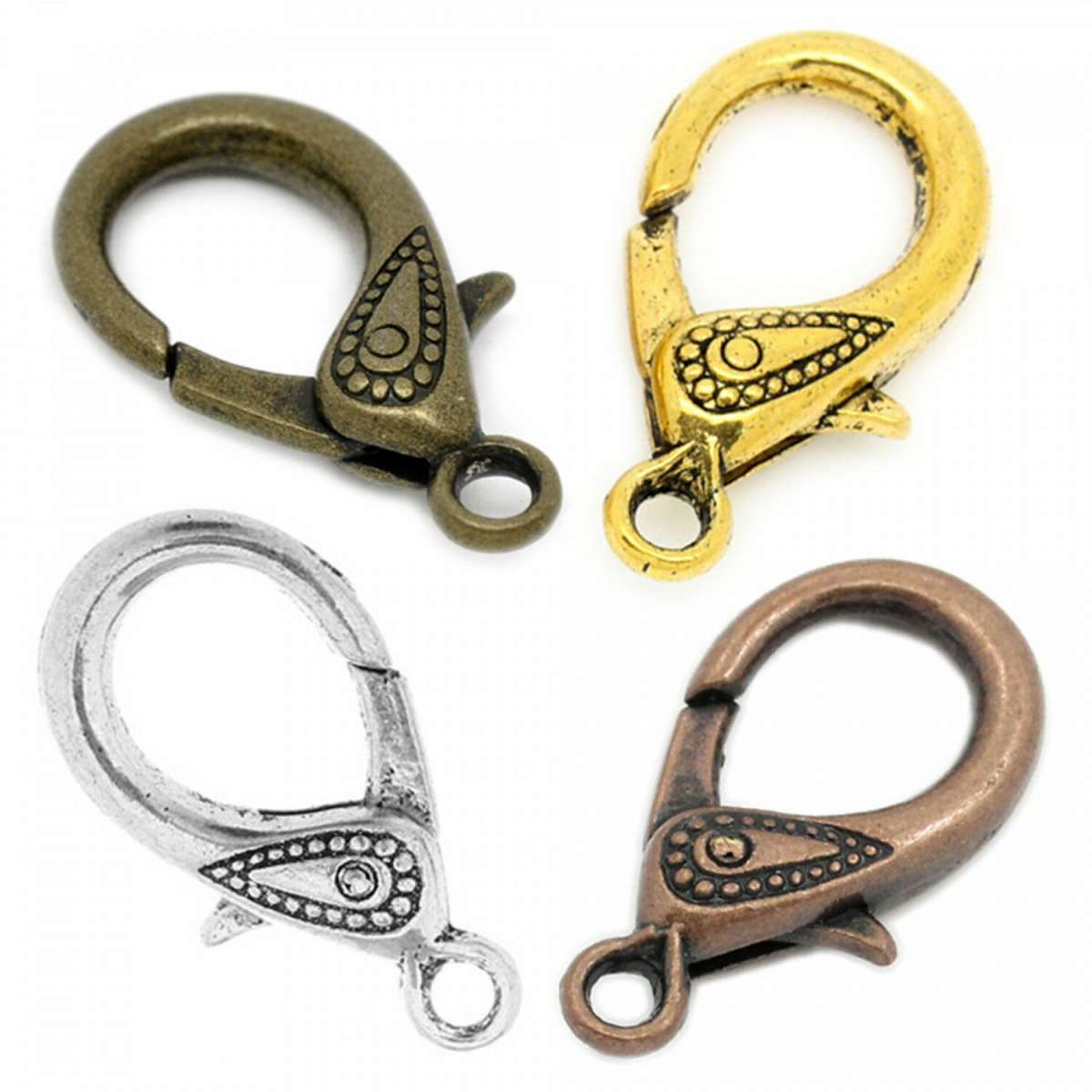 5 Mini Karabiner Gold - Ovaler Schmuckverschluss 18x7mm