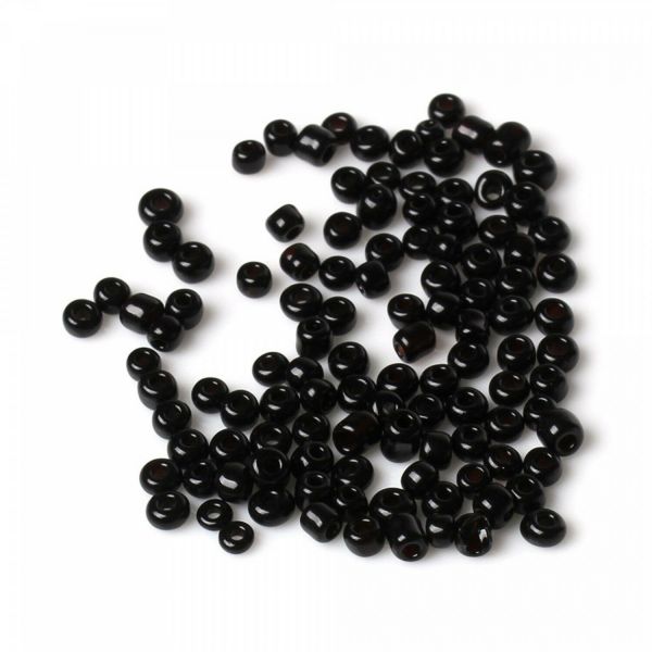 100g ca. 3100 Rocailles (3,94€ pro 100g) 3x3mm schwarz Keramik Beads Saatperlen