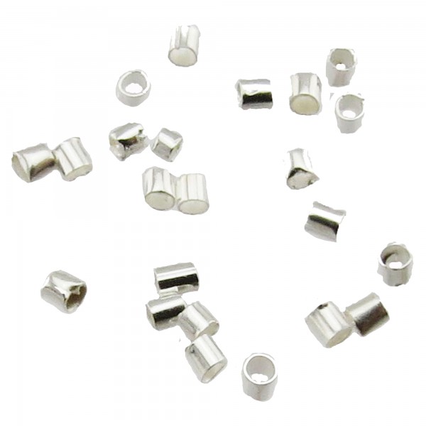 500 Quetschröhrchen 1,5 x 1,3mm Loch 1,1mm silber Quetschperlen Crimps Quetschies Spacer