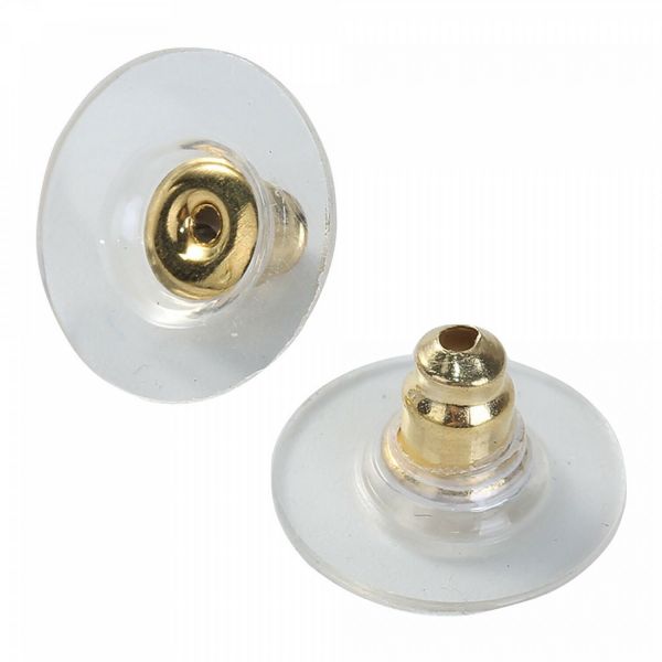 10/50 Komfort Ohrstopper 12mm silber gold Ohrring Verschluss Ohrmutter Schließe