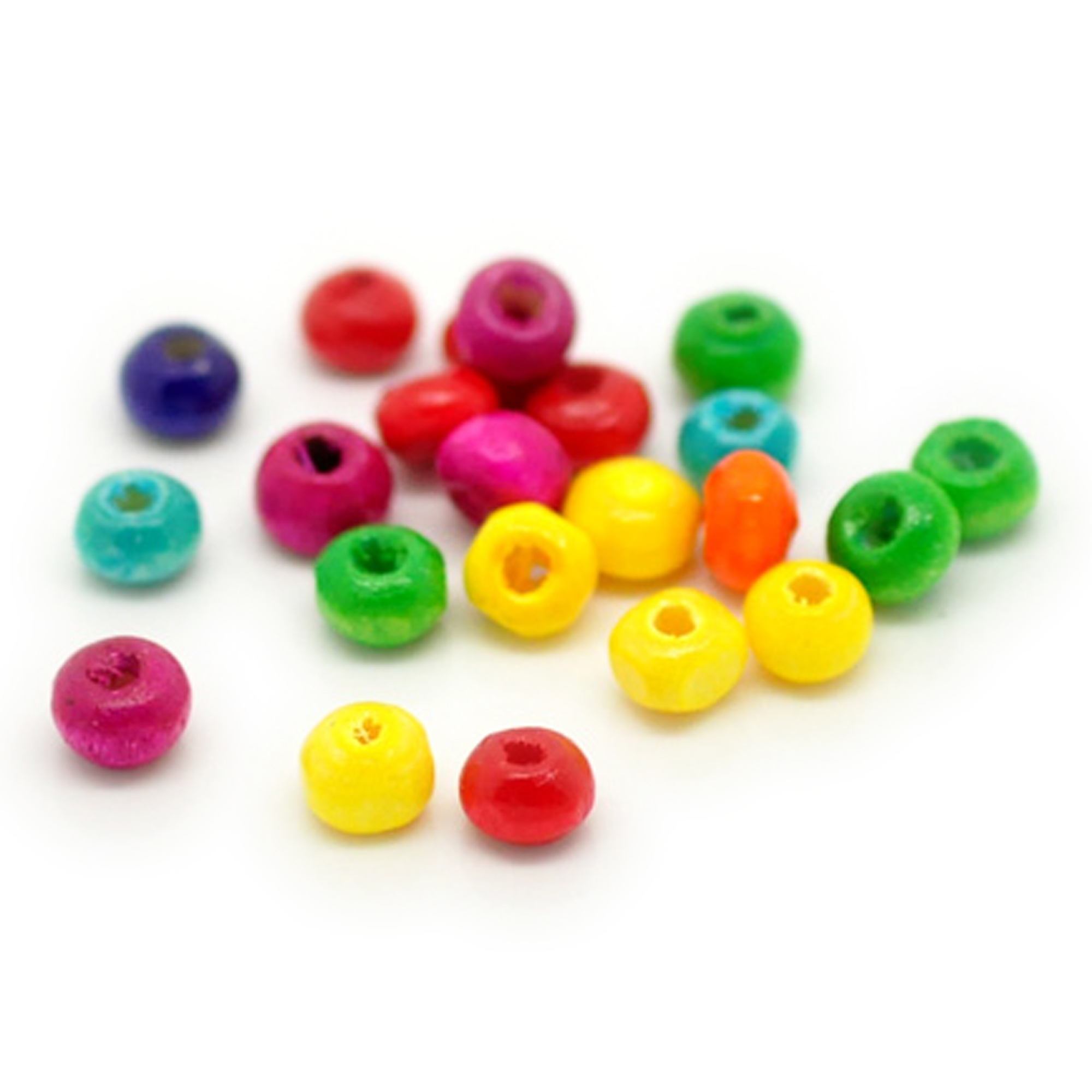 200 Mix Bunt Würfel Zahl Holz Perlen Beads 10x9mm