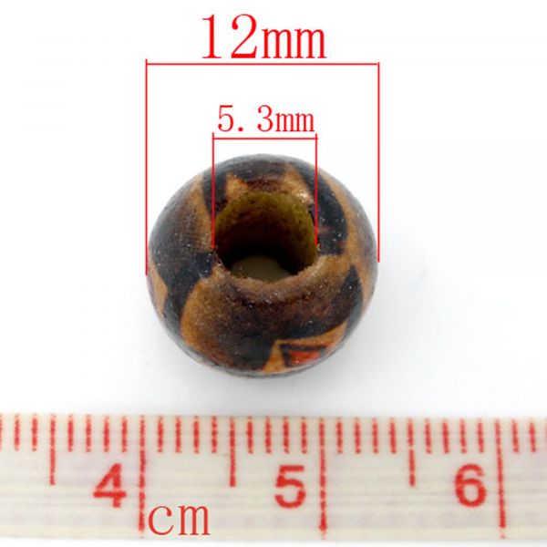 40 Holz European Beads 11x12mm braun Mix große Holzperlen Zwischenperlen Spacer