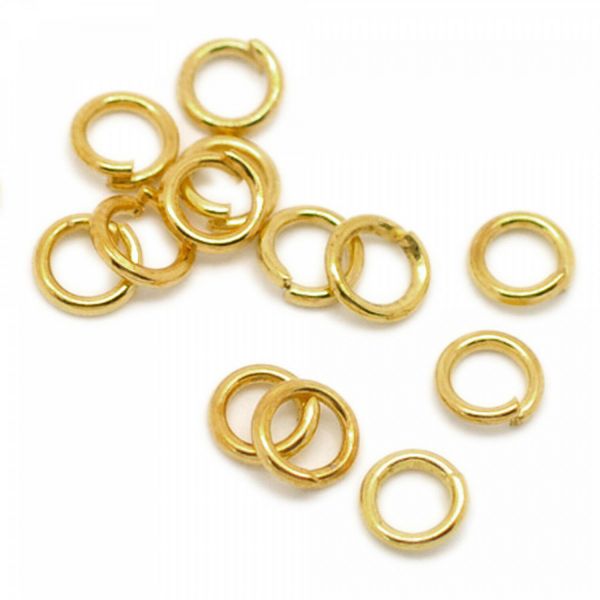 100 Biegeringe 7mm gold 1mm dick offen Binderinge Ösen Verbinder Zwischenringe