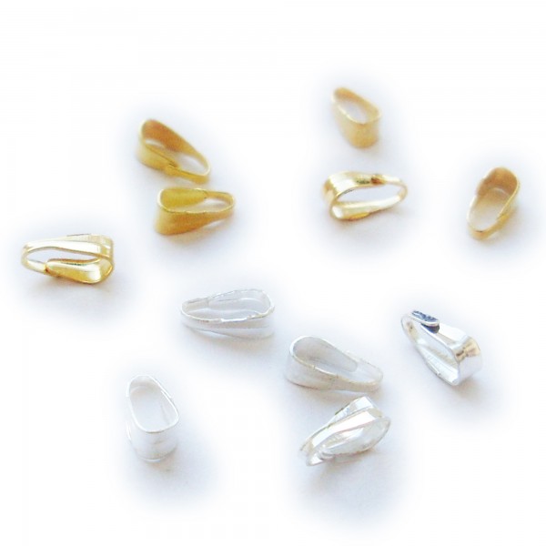 40 Anhänger Verbinder 3x6mm für Collier Ketten silber gold schlicht Verbindung