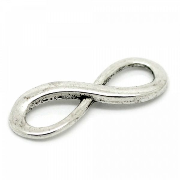 10 Verbinder unendlich Symbol 23x8mm Unendlich Unendlichkeit Zeichen Anhänger