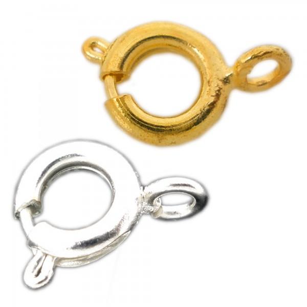 10 Federringe 6x10mm silber gold Ketten- Schmuck- Verschluss Schließe basteln
