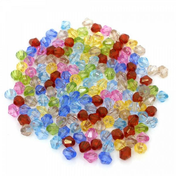 200 Rhomben 6mm Mix Kunststoff Perlen facettiert Acrylic Bicone Jewelryselfmade