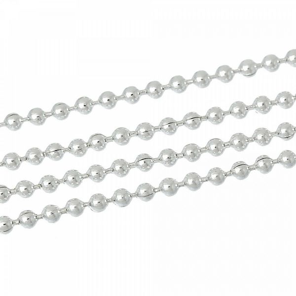 1m Kugelkette 1,5mm (1,78€ pro m) silber Kugel Kette Ball Gliederkette Verbinder