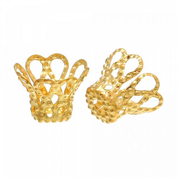 30 Perlenkappen Krone 9x7mm für 8-10mm Perlen silber gold bronze Zierkappen Zier