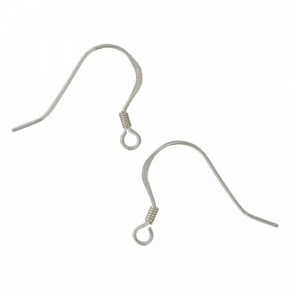 2 Ohrhaken 925 Sterling Silber 19x14mm (1 Paar) Ohrring Rohlinge Öse Ohrschmuck