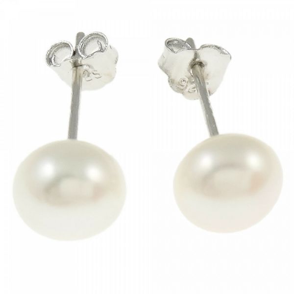 Süßwasser Zucht Perlen Ohrstecker Paar 6-7mm weiß Ohrring Schmuck Zuchtperlen