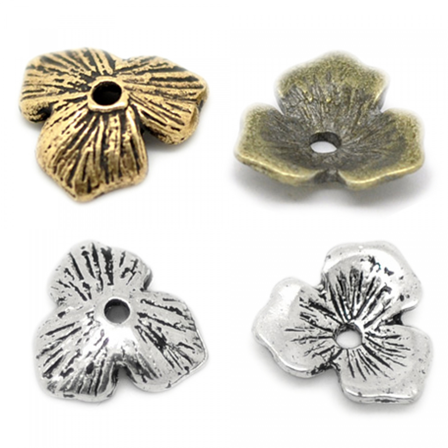 20 Edelstahl Perlenkappen Blumen 6mm Zwischenteile Endkappen für Schmuck M229